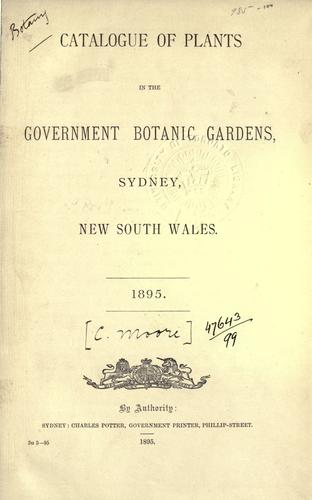 Catalogue of plants in the Government Botanic Gardens