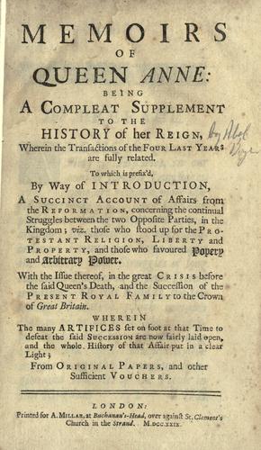 Memoirs of Queen Anne