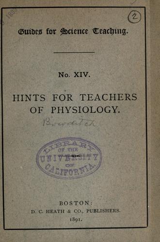Hints for teachers of physiology