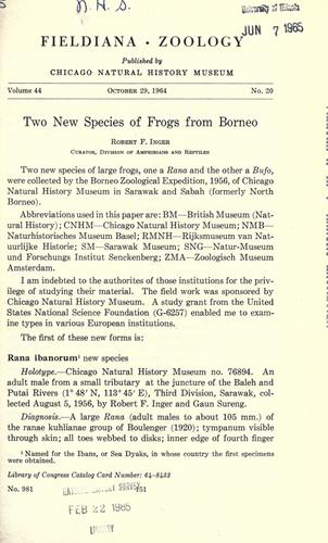 Two new species of frogs from Borneo
