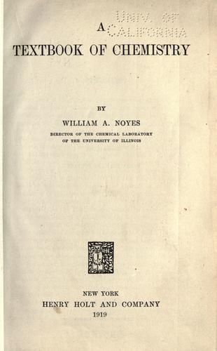 A textbook of chemistry