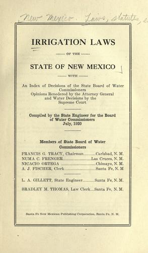 Irrigation laws of New Mexico