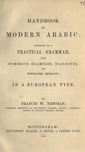Handbook of modern Arabic