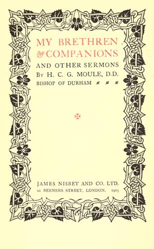 My brethren & companions, and other sermons ..