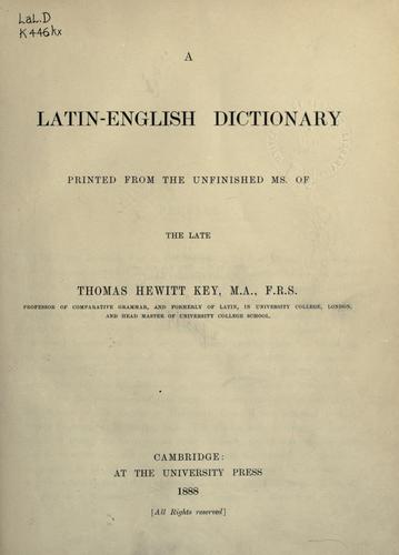 A Latin-English dictionary