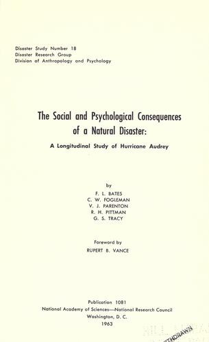 The social and psychological consequences of a natural disaster