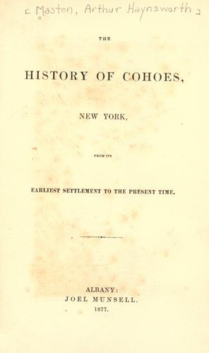 The history of Cohoes, New York