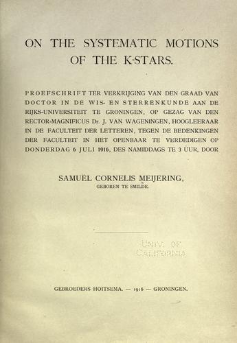 On the systematic motions of the K-stars