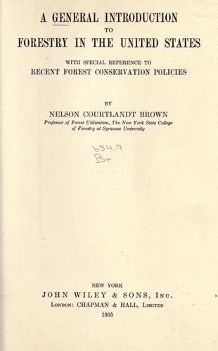 A general introduction to forestry in the United States