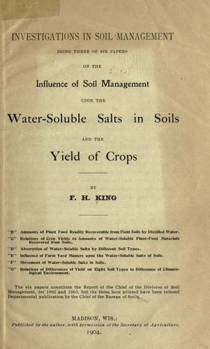 Investigations in soil management