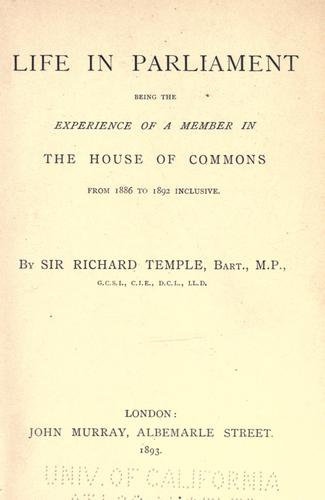 Life in Parliament