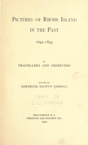 Pictures of Rhode Island in the past, 1642-1833