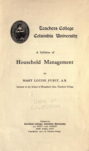 A syllabus of household management