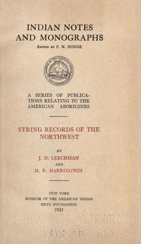 String records of the Northwest
