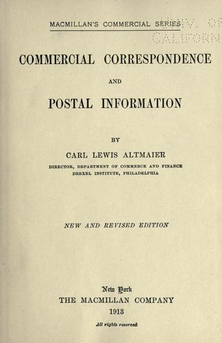 Commercial correspondence and postal information
