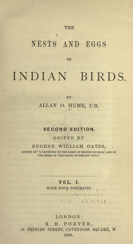 The nests and eggs of Indian birds
