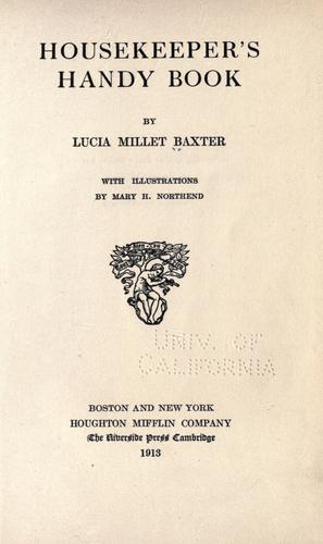Housekeepers handy book