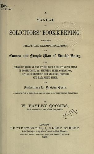 A manual of solicitors' bookkeeping