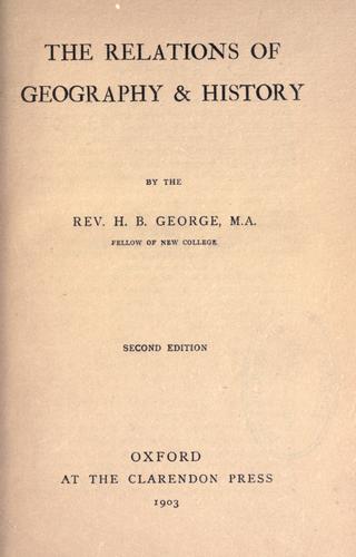 The relations of geography & history