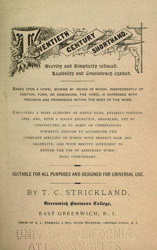 The twentieth century shorthand ..