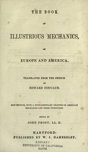 The book of illustrious mechanics