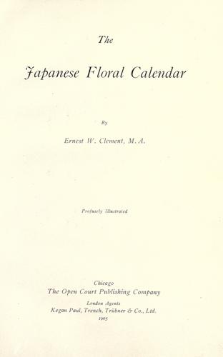The Japanese floral calendar
