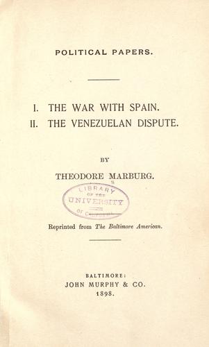 I. The war with Spain