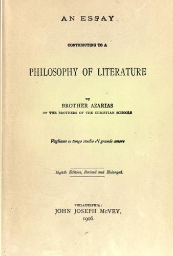 An essay contributing to a philosophy of literature