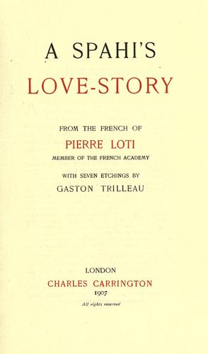 A Spahi's love-story