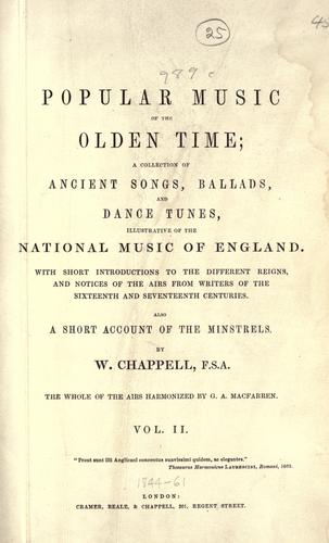 Popular music of the olden time