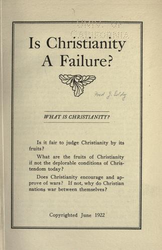 Is Christianity a failure?
