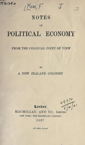 Notes on political economy from the colonial point of view