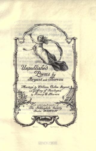 Unpublished poems by Bryant and Thoreau
