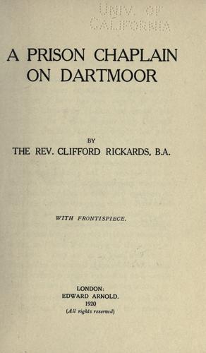 A prison chaplain on Dartmoor