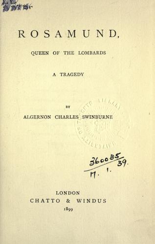 Rosamund, Queen of the Lombards, a tragedy