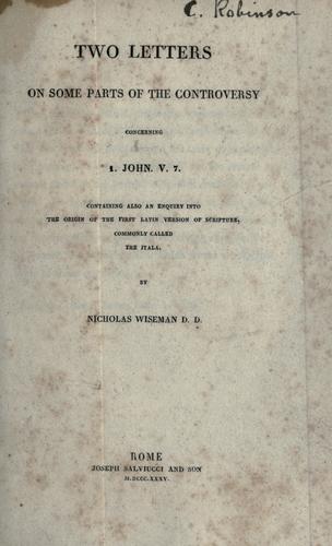 Two letters on some parts of the controversy concerning 1. John v. 7