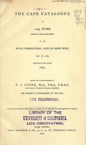 The Cape catalogue of 1159 stars