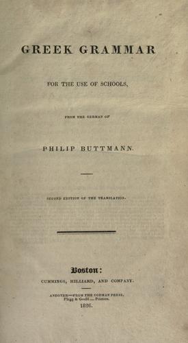Greek grammar for the use of schools