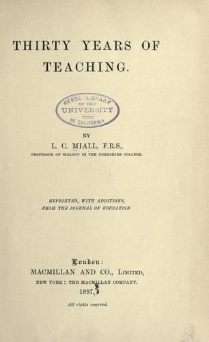Thirty years of teaching