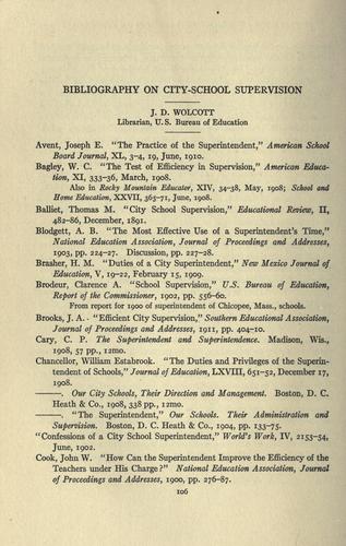 Bibliography on city-school supervision