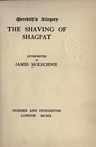 Meredith's allegory The shaving of Shagpat, interpreted by James McKechnie