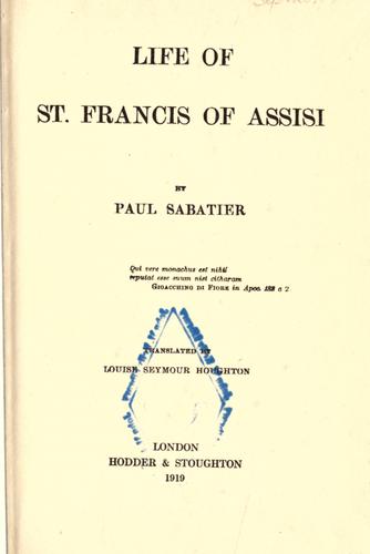 Vie de S. François d'Assise.