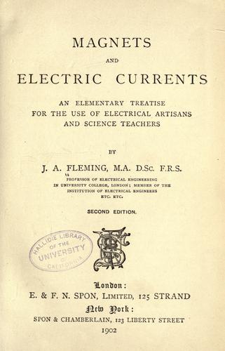 Magnets and electric currents