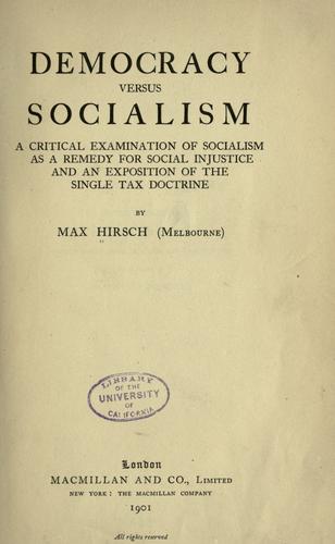 Democracy versus socialism