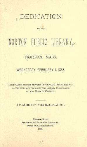 Dedication of the Norton Public Library