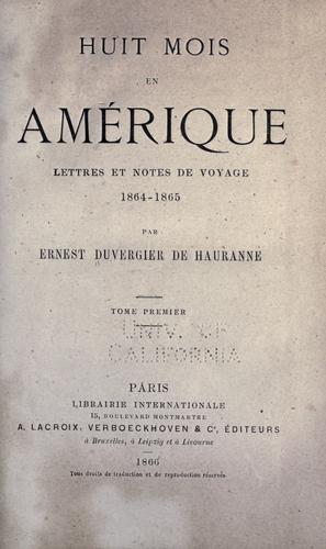 Huit mois en Amérique