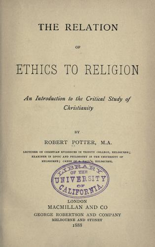 The relation of ethics to religion