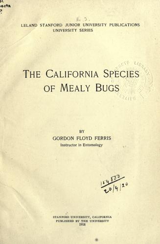 The California species of mealy bugs