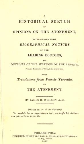 A historical sketch of opinions on the atonement