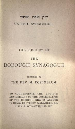 The history of the Borough Synagogue